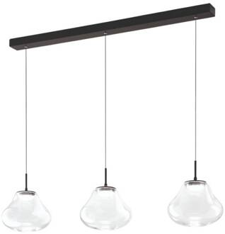 LED hanglamp Deva, 3-lamps, 115 cm, helder, CCT, dimbaar helder, zwart