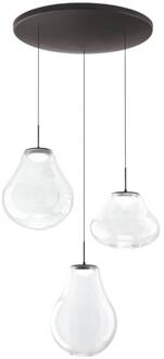LED hanglamp Deva, 3-lamps, Ø 50 cm, helder, CCT, dimbaar helder, zwart