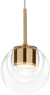 LED hanglamp Dew, messingkleurig, 1-lamp, Ø 11 cm messing, helder