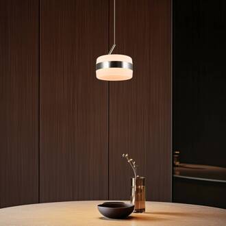 LED hanglamp Dios, nikkelkleurig, Ø 15 cm, metaal, CCT