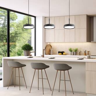 LED hanglamp Don, grijs, Ø 20 cm, metaal