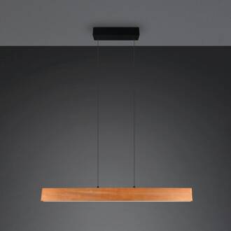 LED hanglamp Edgewood, lengte 115 cm, houtkleurig, hout CCT