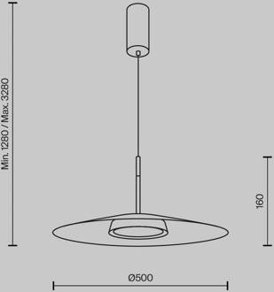 LED hanglamp El, Ø 50 cm, wit, aluminium wit, zwart