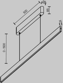 LED hanglamp Ephoria, zwart, aluminium, lengte 116 cm
