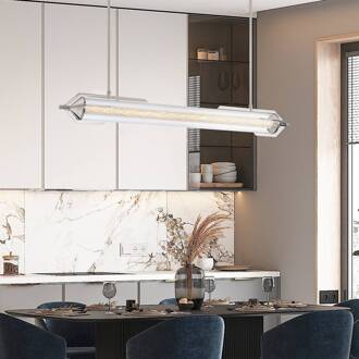 LED hanglamp ESPADA, gepolijst chroom, 122 cm, metaal/glas gepolijst chroom, helder