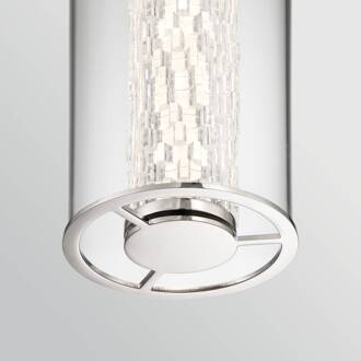 LED hanglamp ESPADA, gepolijst chroom, Ø 15 cm, metaal/glas gepolijst chroom, helder