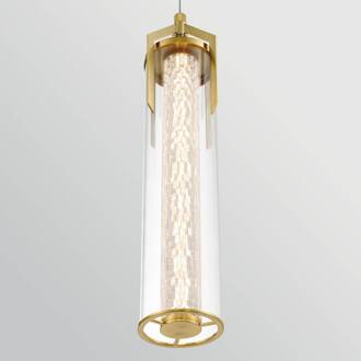 LED hanglamp ESPADA, goud geborsteld, Ø 15 cm metaal/glas goud geborsteld, helder