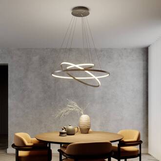 LED hanglamp Ezana, nikkel, metaal, Ø 80 cm nikkel