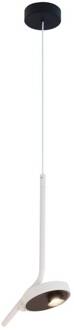 LED hanglamp Factory, wit, Ø 15 cm, metaal wit, zwart