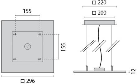 LED hanglamp FL Square 300 PL OP aan/uit 830 wit, opaal