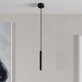 LED hanglamp Franka, 1-lamp, Ø 4 cm, zwart zwart (RAL 9005)