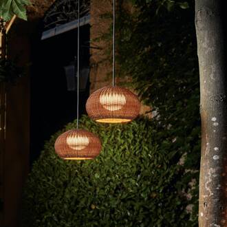 LED hanglamp Garota, stekker grafietbruin/bruin grafietbruin, bruin