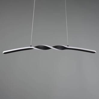 LED hanglamp Ginko, zwart mat, metaal, lengte 79 cm