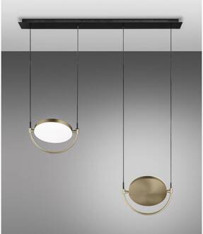 LED hanglamp Giotto, 2-lamps, separaat, goud zwart, goud