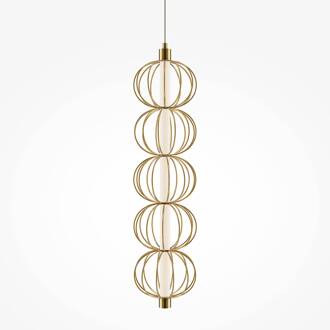 LED hanglamp Golden Cage, verticaal, Ø 13,9 cm goud, wit