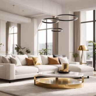 LED hanglamp Gravity, 3-lamps, metaal, zwart, 4.000 K