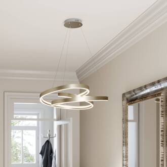 LED hanglamp Gunbritt, Ø 80 cm, zilver, dimbaar zilvergrijs, wit