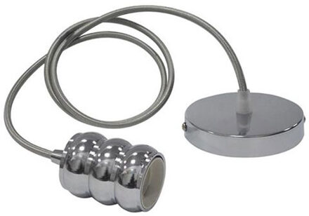 LED Hanglamp - Hangverlichting - Loft - Industrieel - Rond - Mat Chroom Aluminium - E27 Zilverkleurig