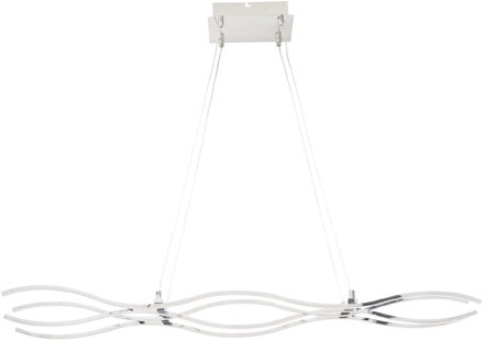LED Hanglamp - Hangverlichting - Primon - 45W - Natuurlijk Wit 4000K - Mat Chroom - Aluminium Zilverkleurig
