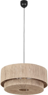 LED Hanglamp - Hangverlichting - Trion Alisa - E27 Fitting - 1-lichts - Rond - 60 cm - Bruin - Jute
