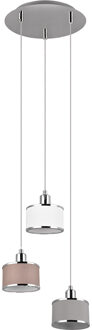 LED Hanglamp - Hangverlichting - Trion Arona - E14 Fitting - 3-lichts - Rond - Chroom - Metaal Zilverkleurig