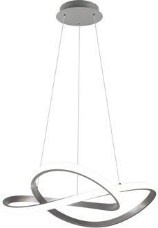 LED Hanglamp - Hangverlichting - Trion Corcy - 27.5W - Natuurlijk Wit 4000K - Dimbaar - Rond - Mat Nikkel - Aluminium Zilverkleurig