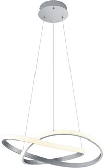LED Hanglamp - Hangverlichting - Trion Corcy - 27.5W - Warm Wit 3000K - Dimbaar - Rond - Mat Nikkel - Aluminium Zilverkleurig