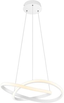 LED Hanglamp - Hangverlichting - Trion Corcy - 27W - Natuurlijk Wit 4000K - Dimbaar - Rond - Mat Wit - Aluminium