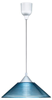 Led Hanglamp - Hangverlichting - Trion Dikon - E27 Fitting - Rond - Aluminium Blauw - Kunststof