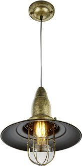 LED Hanglamp - Hangverlichting - Trion Fisun - E27 Fitting - Rond - Oud Brons - Aluminium Bruin