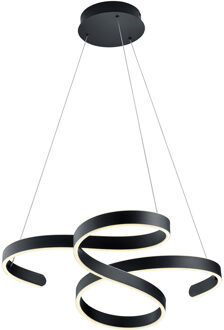 LED Hanglamp - Hangverlichting - Trion Frinco - 52W - Warm Wit 3000K - Dimbaar - Rond - Mat Antraciet - Aluminium Grijs