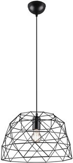 LED Hanglamp - Hangverlichting - Trion Hiva XL - E27 Fitting - Rond - Mat Zwart - Aluminium
