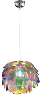 LED Hanglamp - Hangverlichting - Trion Klova - E27 Fitting - Rond - Mat Chroom - Aluminium Zilverkleurig