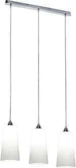 LED Hanglamp - Hangverlichting - Trion Konumo - E27 Fitting - 3-lichts - Rond - Mat Nikkel - Aluminium Zilverkleurig