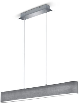 Led Hanglamp - Hangverlichting - Trion Lanago - 18w - Warm Wit 3000k - Dimbaar - Rechthoek - Mat Grijs - Aluminium Zilverkleurig