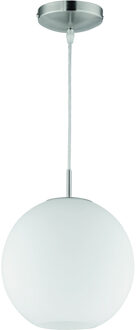 LED Hanglamp - Hangverlichting - Trion Mono - E27 Fitting - Rond - Mat Nikkel - Aluminium Zilverkleurig