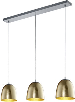 Led Hanglamp - Hangverlichting - Trion Onutia - E14 Fitting - 3-lichts - Rechthoek - Mat Goud - Aluminium Zilverkleurig