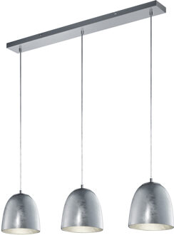 LED Hanglamp - Hangverlichting - Trion Onutia - E14 Fitting - 3-lichts - Rechthoek - Mat Zilver - Aluminium Zilverkleurig