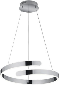 LED Hanglamp - Hangverlichting - Trion Prigon - 37W - Natuurlijk Wit 4000K - Dimbaar - Rond - Glans Chroom - Aluminium Zilverkleurig