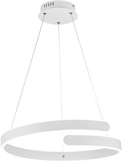 LED Hanglamp - Hangverlichting - Trion Prigon - 37W - Natuurlijk Wit 4000K - Dimbaar - Rond - Mat Wit - Aluminium