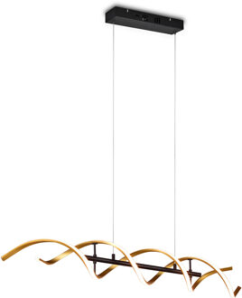 LED Hanglamp - Hangverlichting - Trion Sarina - 45W - Aanpasbare Kleur - Dimbaar - Rechthoek - Mat Goud - Aluminium Goudkleurig