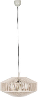 LED Hanglamp - Hangverlichting - Trion Silka - E27 Fitting - 1-lichts - Rond - 46cm - Cremewit - Metaal