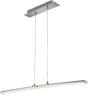 LED Hanglamp - Hangverlichting - Trion Stilo - 16W - Natuurlijk Wit 4000K - Rechthoek - Mat Chroom - Aluminium Zilverkleurig