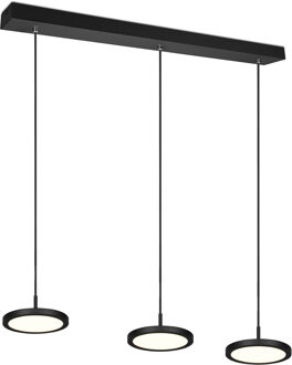 LED Hanglamp - Hangverlichting - Trion Trula - 30W - 3-lichts - Warm Wit 3000K - Dimbaar - Rechthoek - Mat Zwart