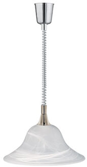 LED Hanglamp - Hangverlichting - Trion Voluna - E27 Fitting - Rond - Mat Nikkel - Aluminium Zilverkleurig