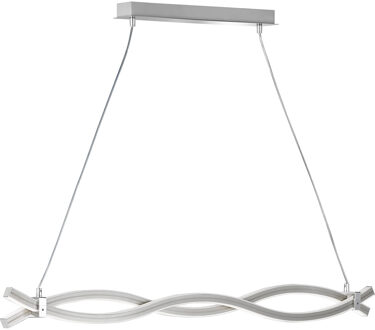 LED Hanglamp - Hangverlichting - Trion Wivo - 25W - Warm Wit 3000K - Rechthoek - Mat Nikkel - Aluminium Zilverkleurig