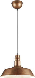 LED Hanglamp - Hangverlichting - Trion Wulo - E27 Fitting - Rond - Antiek Koper - Aluminium Bruin