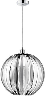 LED Hanglamp - Hangverlichting - Trion Zuka - E27 Fitting - Rond - Glans Chroom - Acryl Zilverkleurig