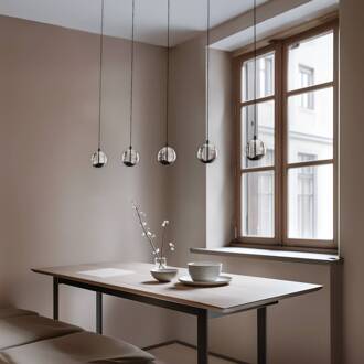 LED hanglamp Hayley, zwart, 5-lamps, langwerpig helder, zwart