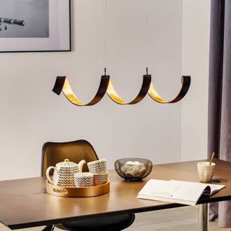 LED hanglamp Helix, zwart-goud, 80 cm zwart, goud